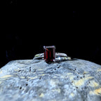 Elegant natural garnet rectangle ring | 925 Sterling Silver