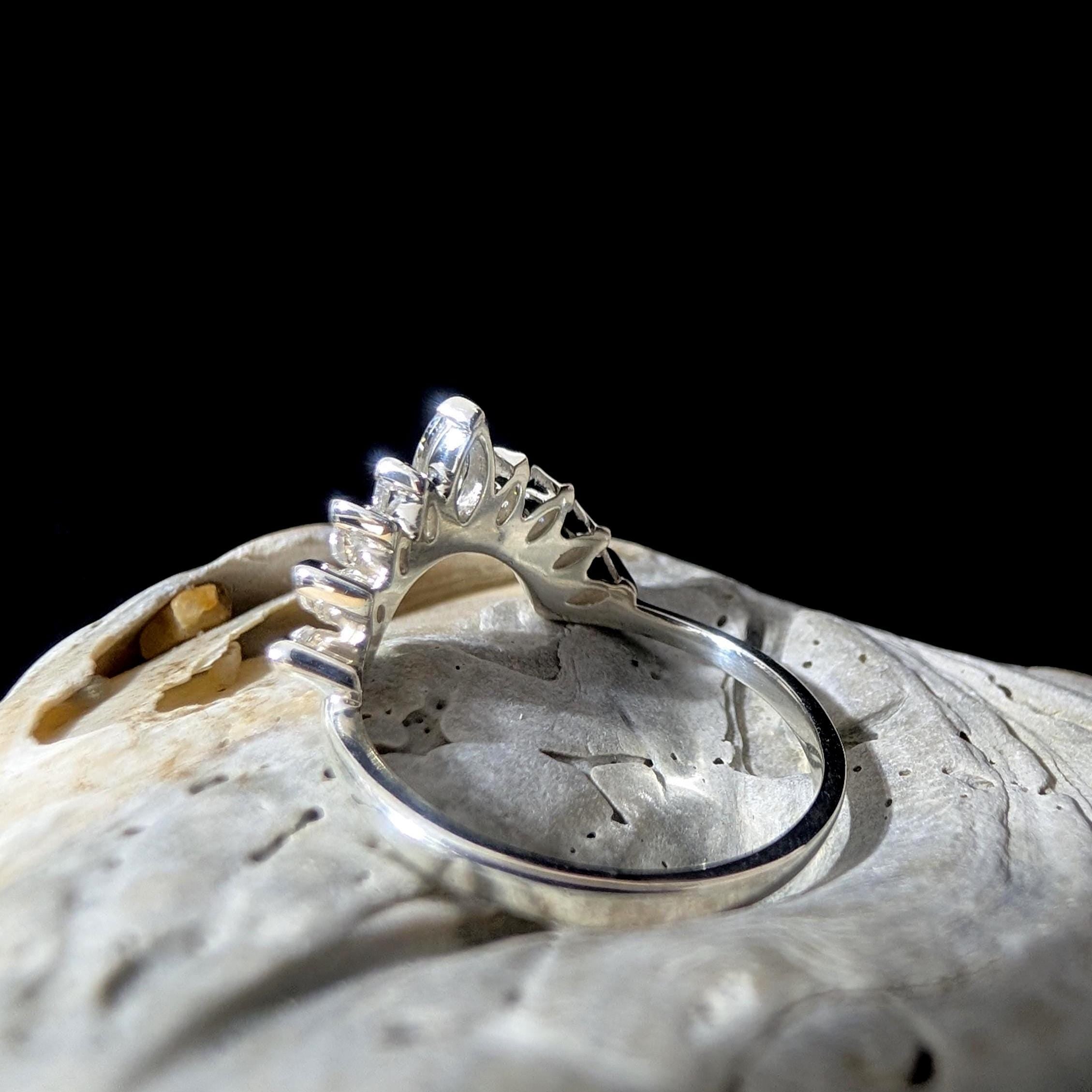 White topaz statement stacking enhancer ring | 925 Sterling Silver