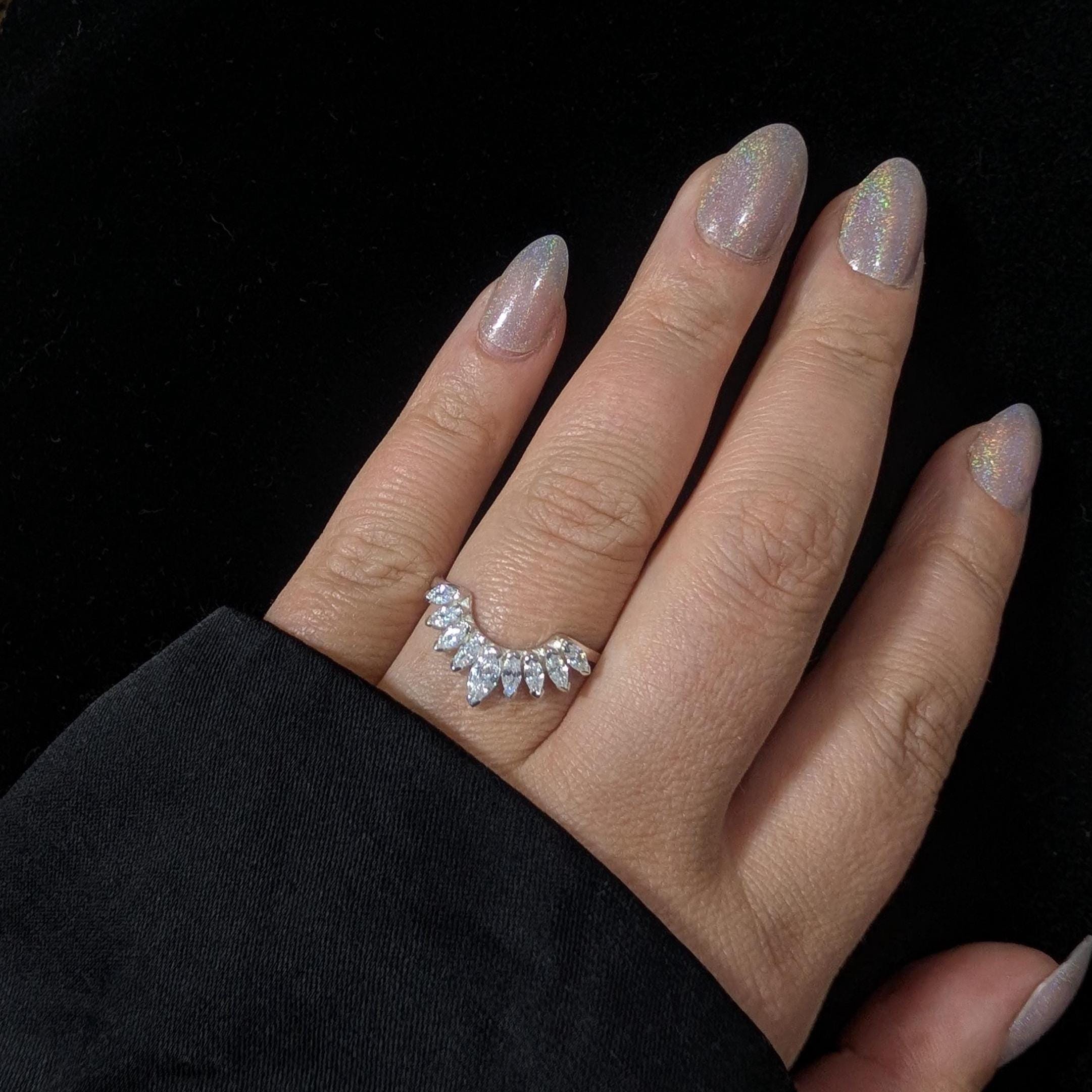 White topaz statement stacking enhancer ring | 925 Sterling Silver