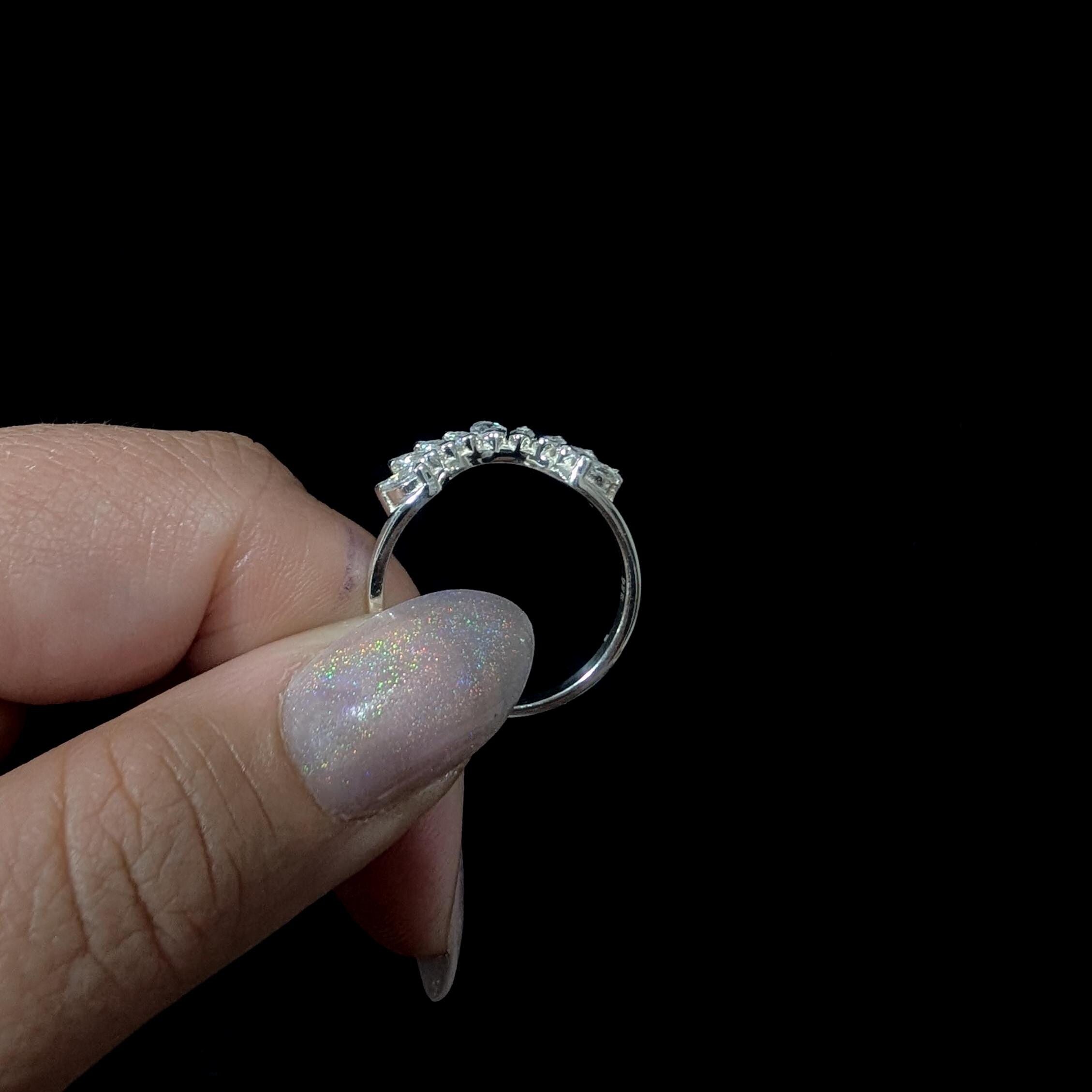 White topaz statement stacking enhancer ring | 925 Sterling Silver