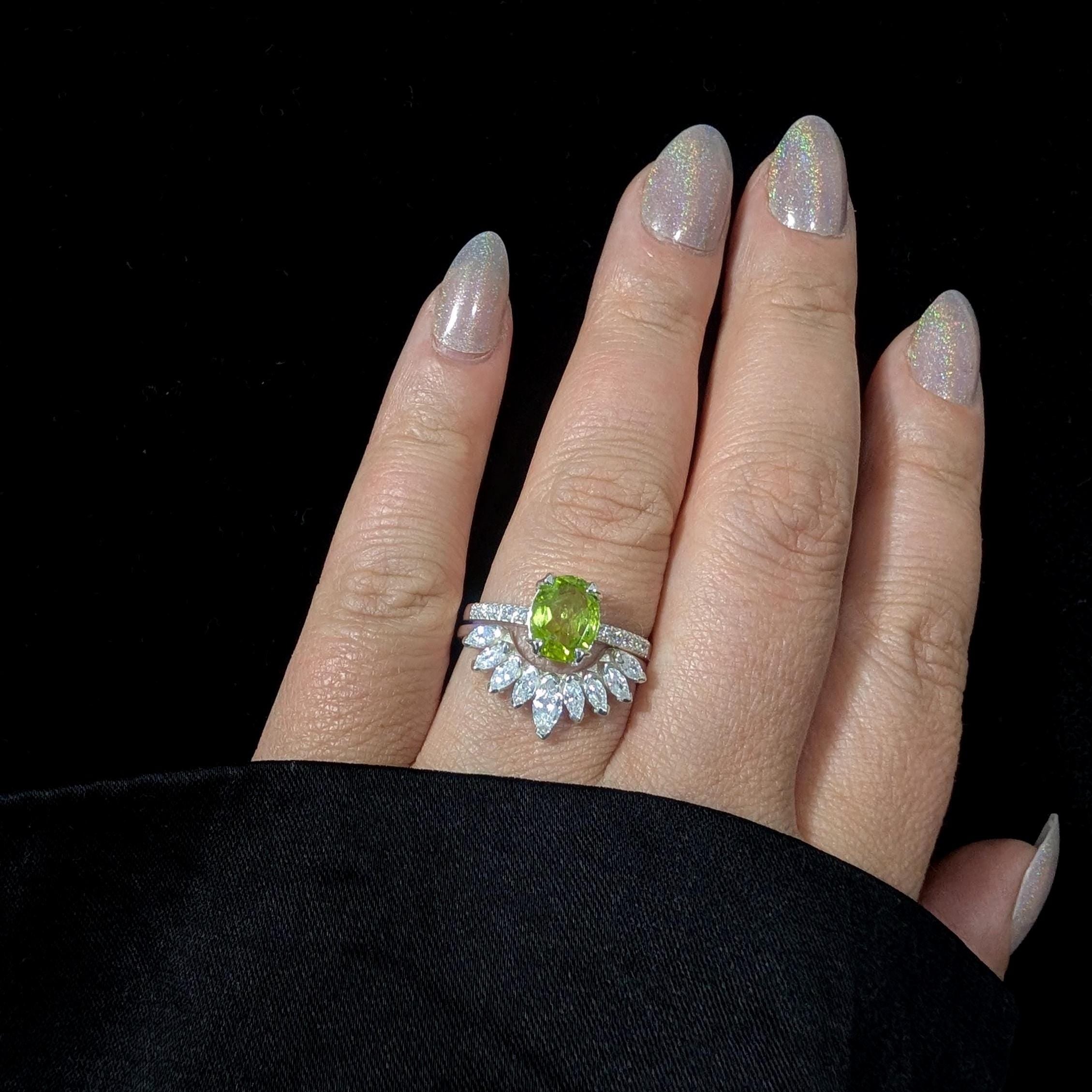 White topaz statement stacking enhancer ring | 925 Sterling Silver