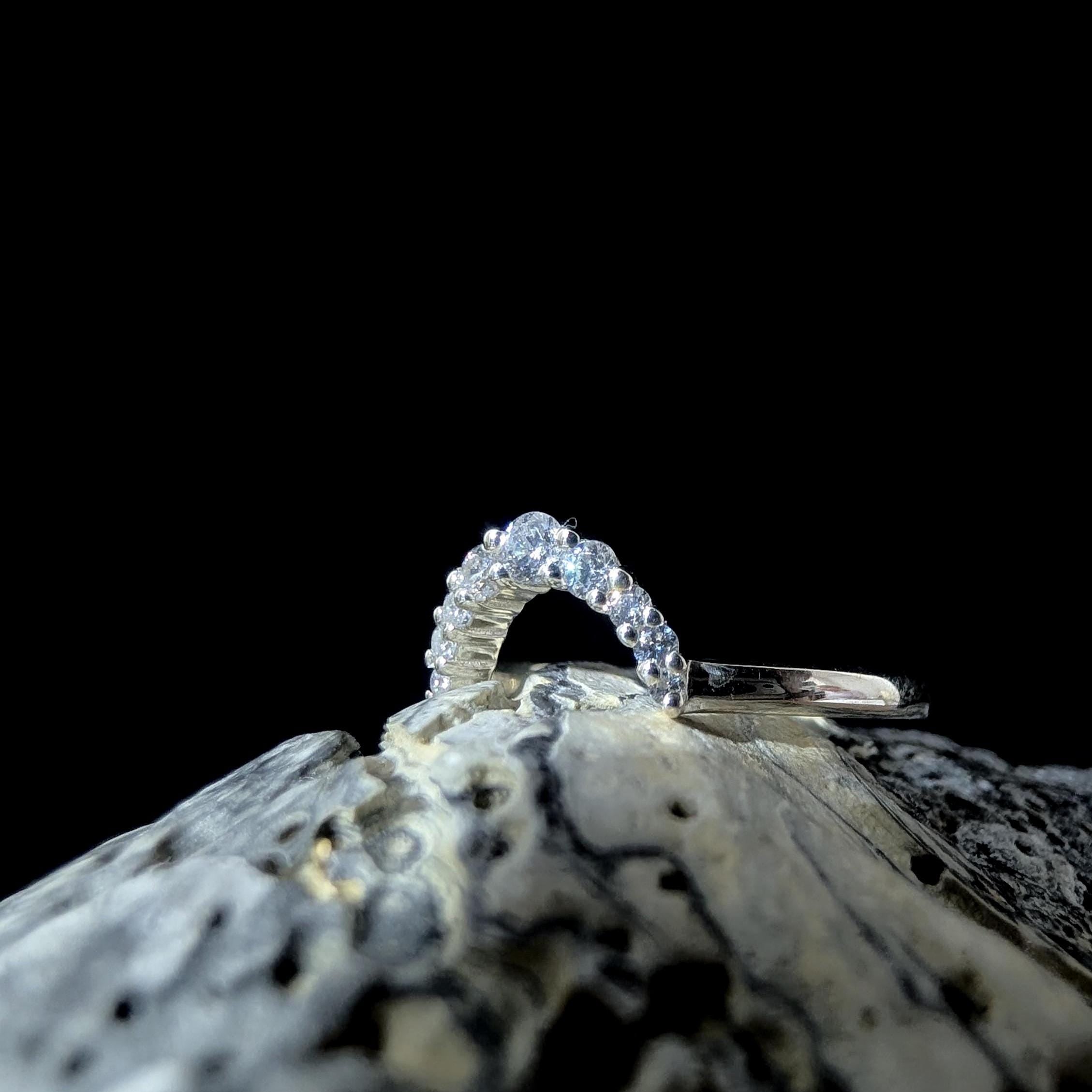 White topaz stacking enhancer ring | 925 Sterling Silver