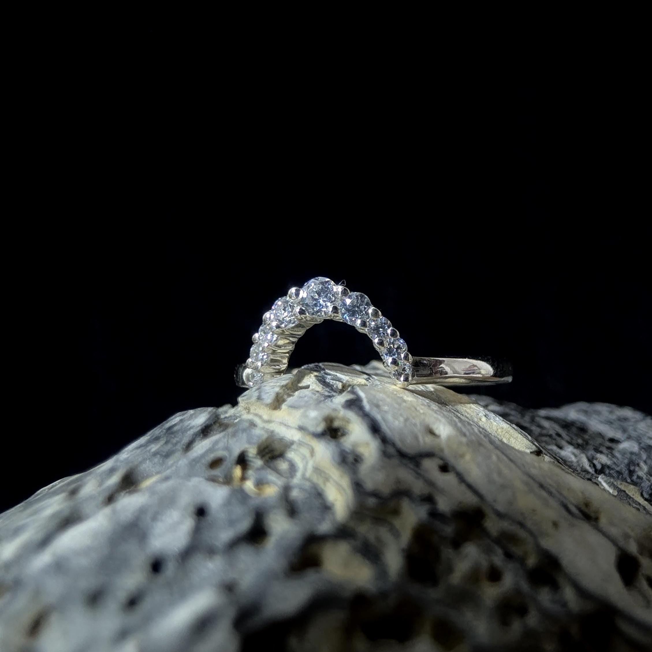 White topaz stacking enhancer ring | 925 Sterling Silver