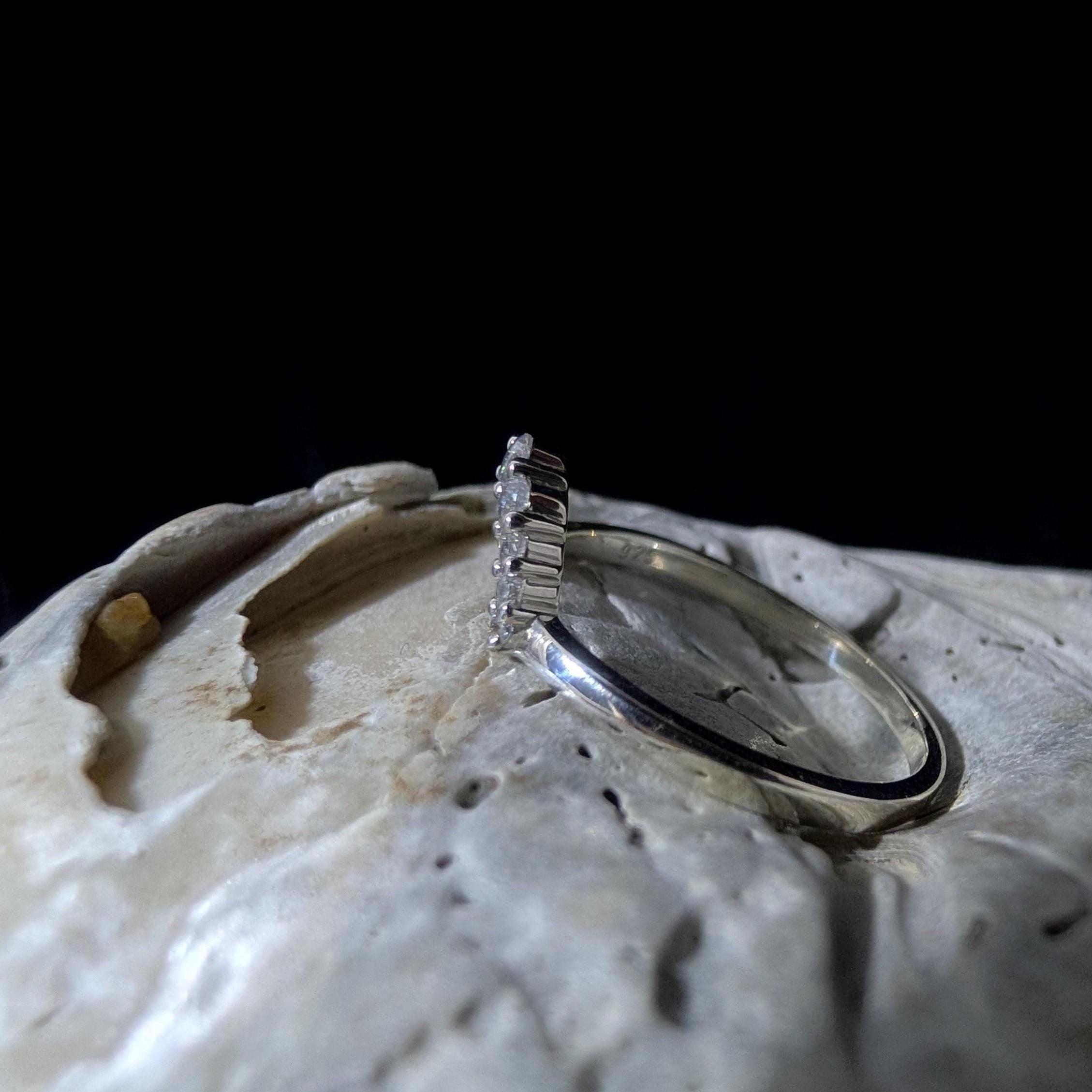 White topaz stacking enhancer ring | 925 Sterling Silver