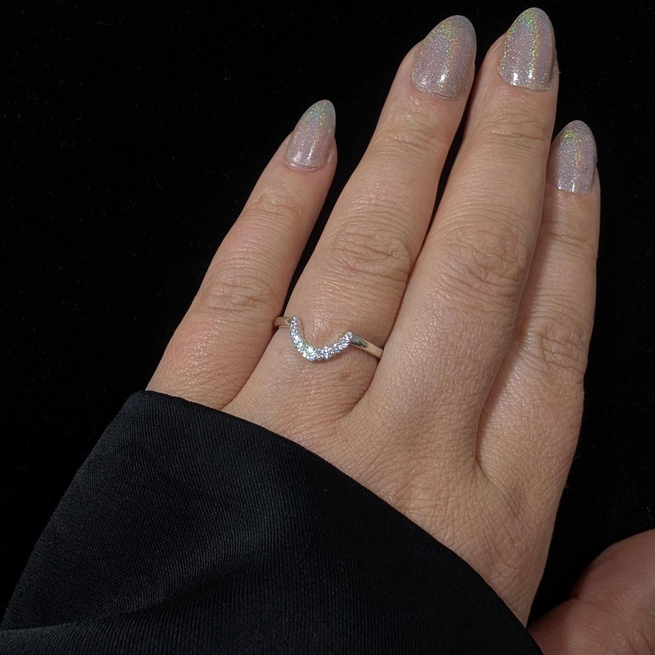 White topaz stacking enhancer ring | 925 Sterling Silver