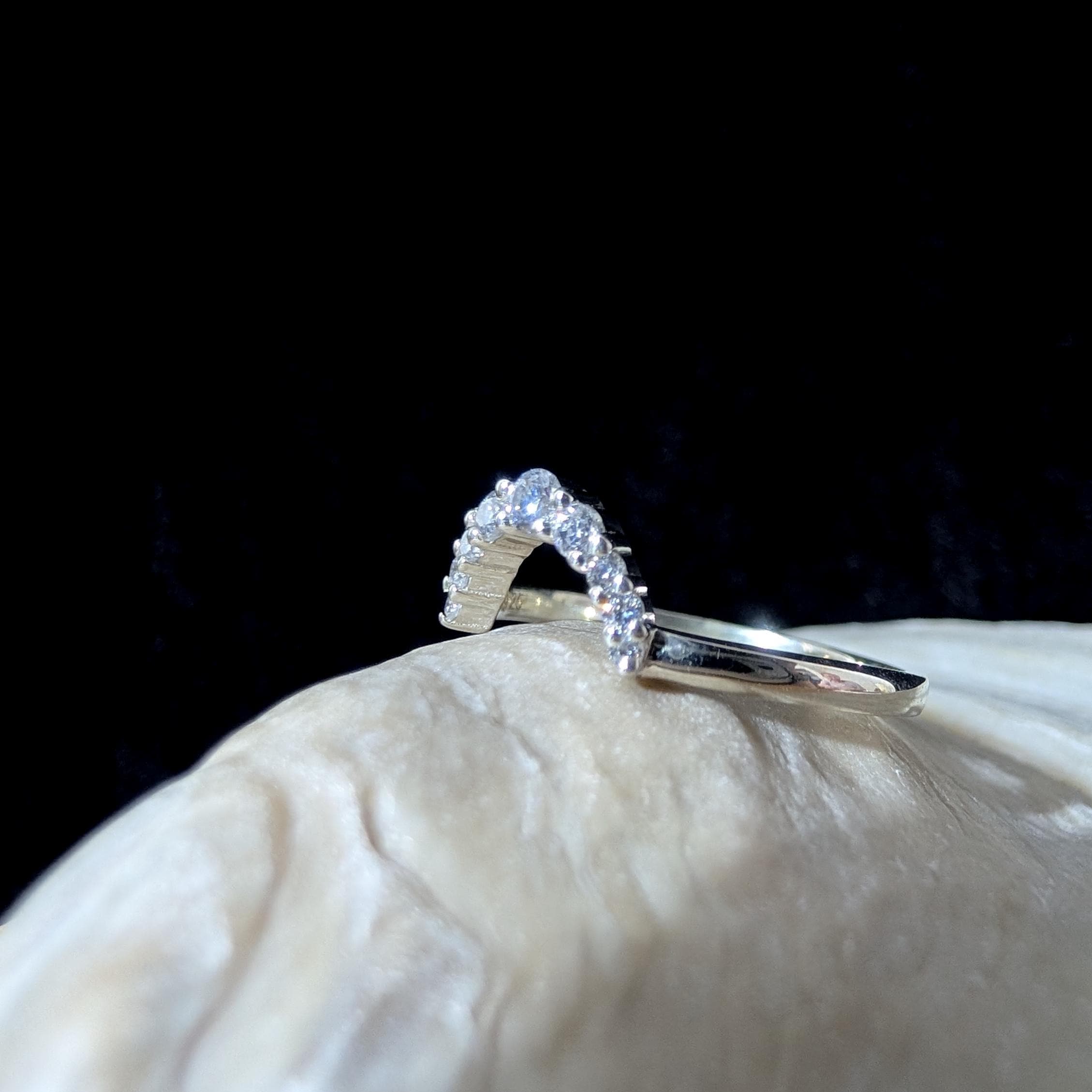 White topaz stacking enhancer ring | 925 Sterling Silver