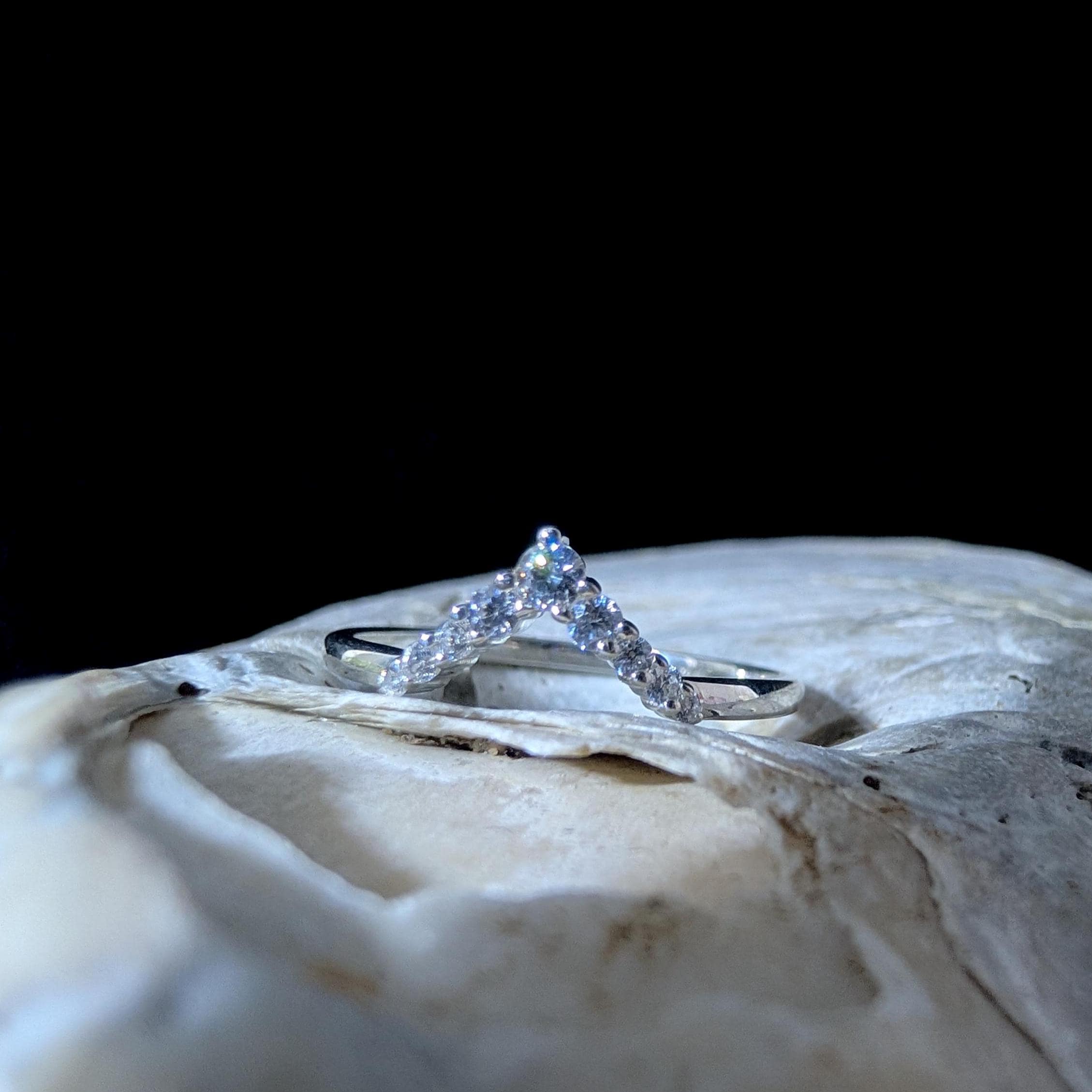 White topaz stacking enhancer ring | 925 Sterling Silver