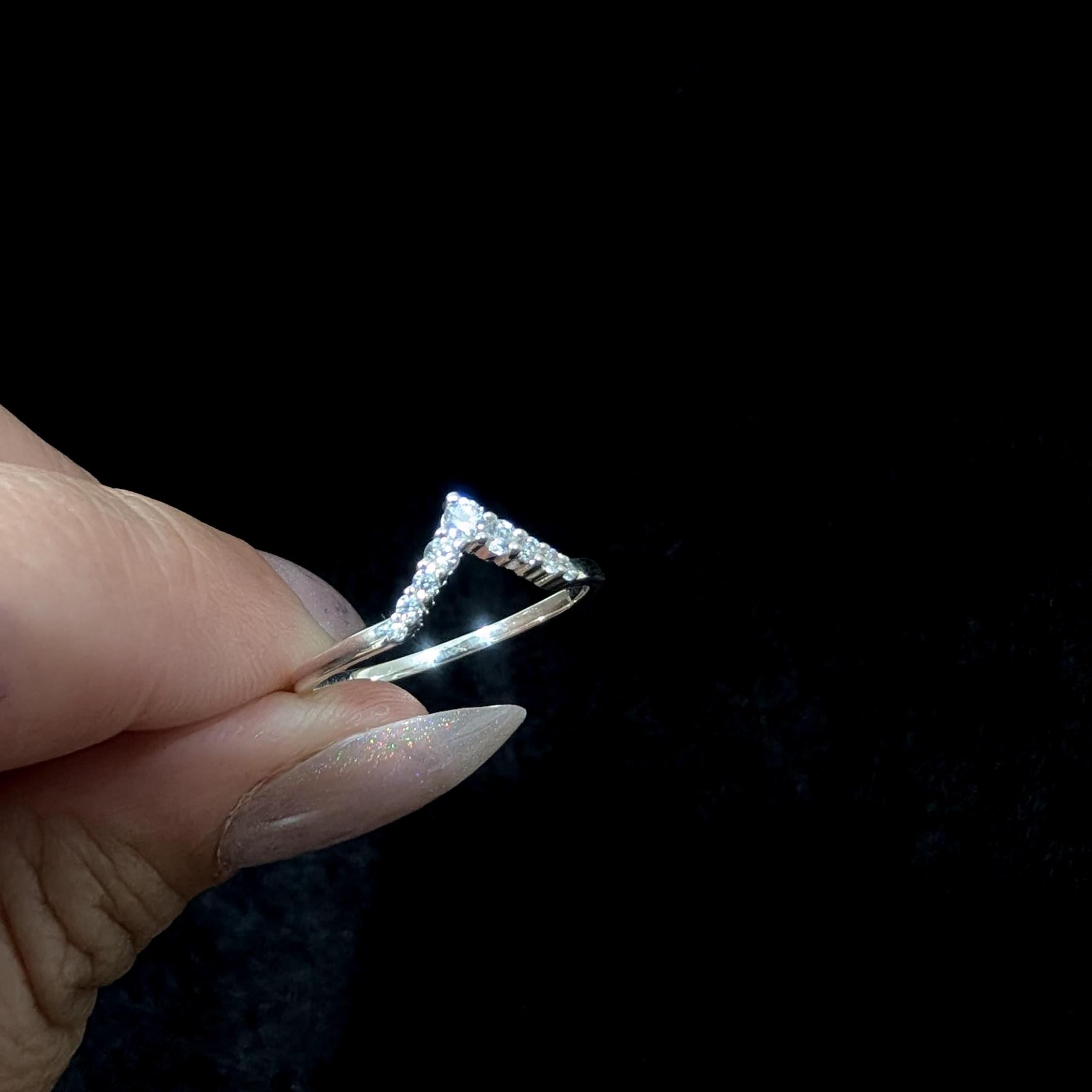 White topaz stacking enhancer ring | 925 Sterling Silver
