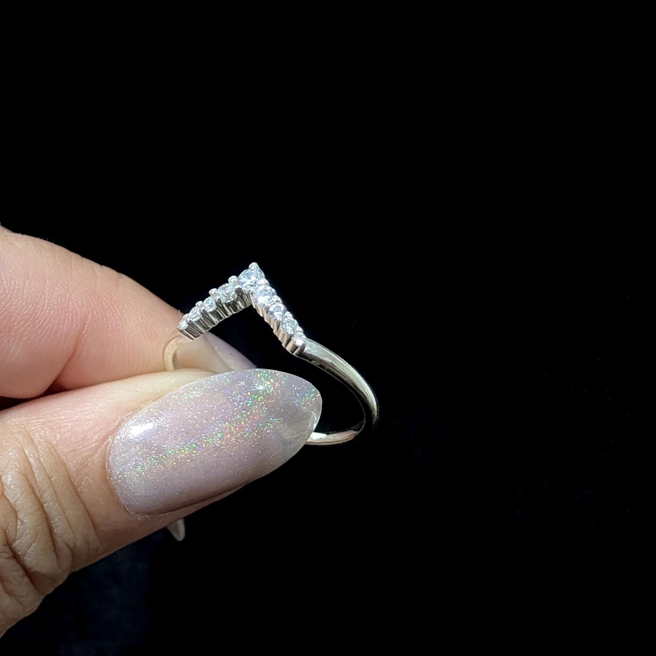 White topaz stacking enhancer ring | 925 Sterling Silver