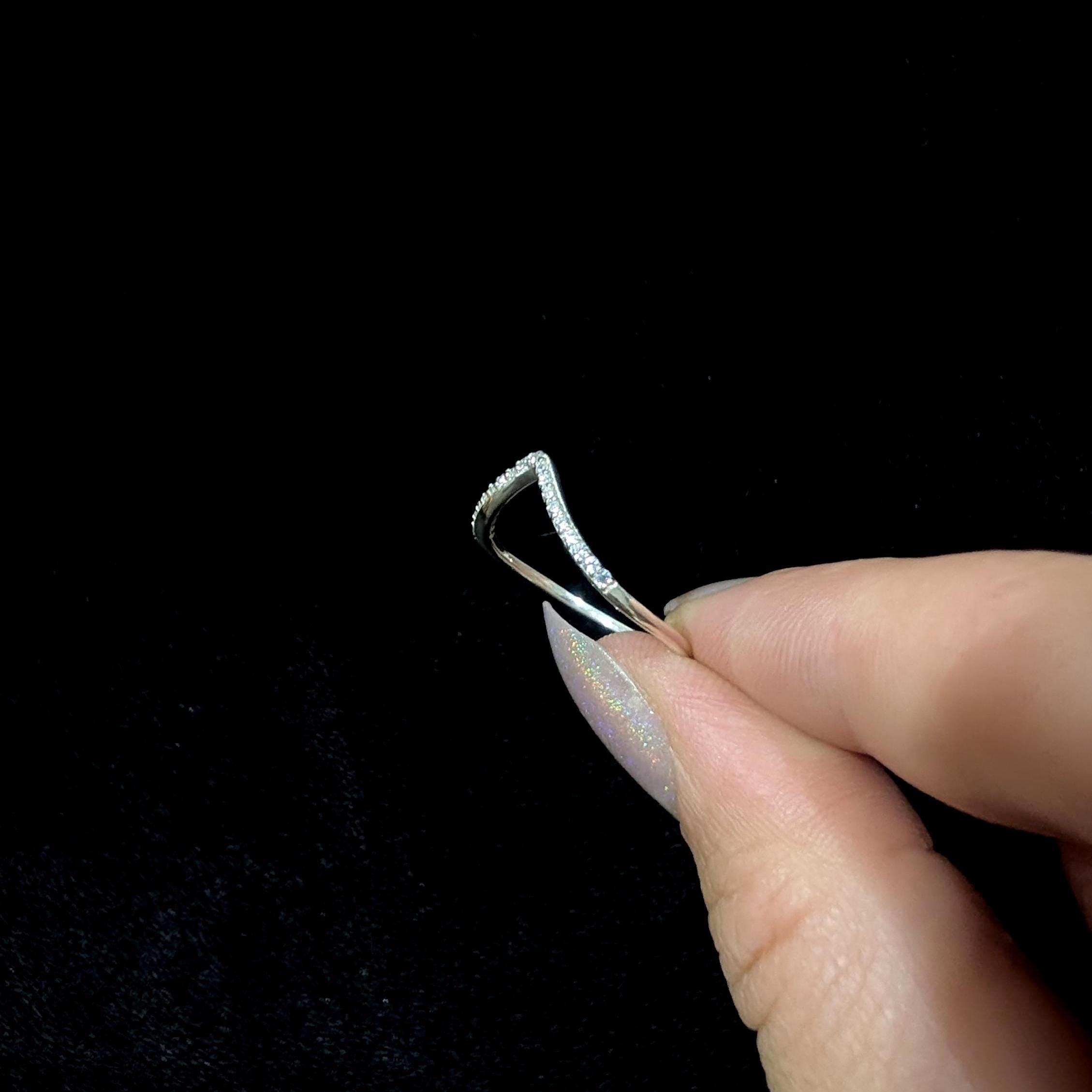 White topaz stacking enhancer ring | 925 Sterling Silver