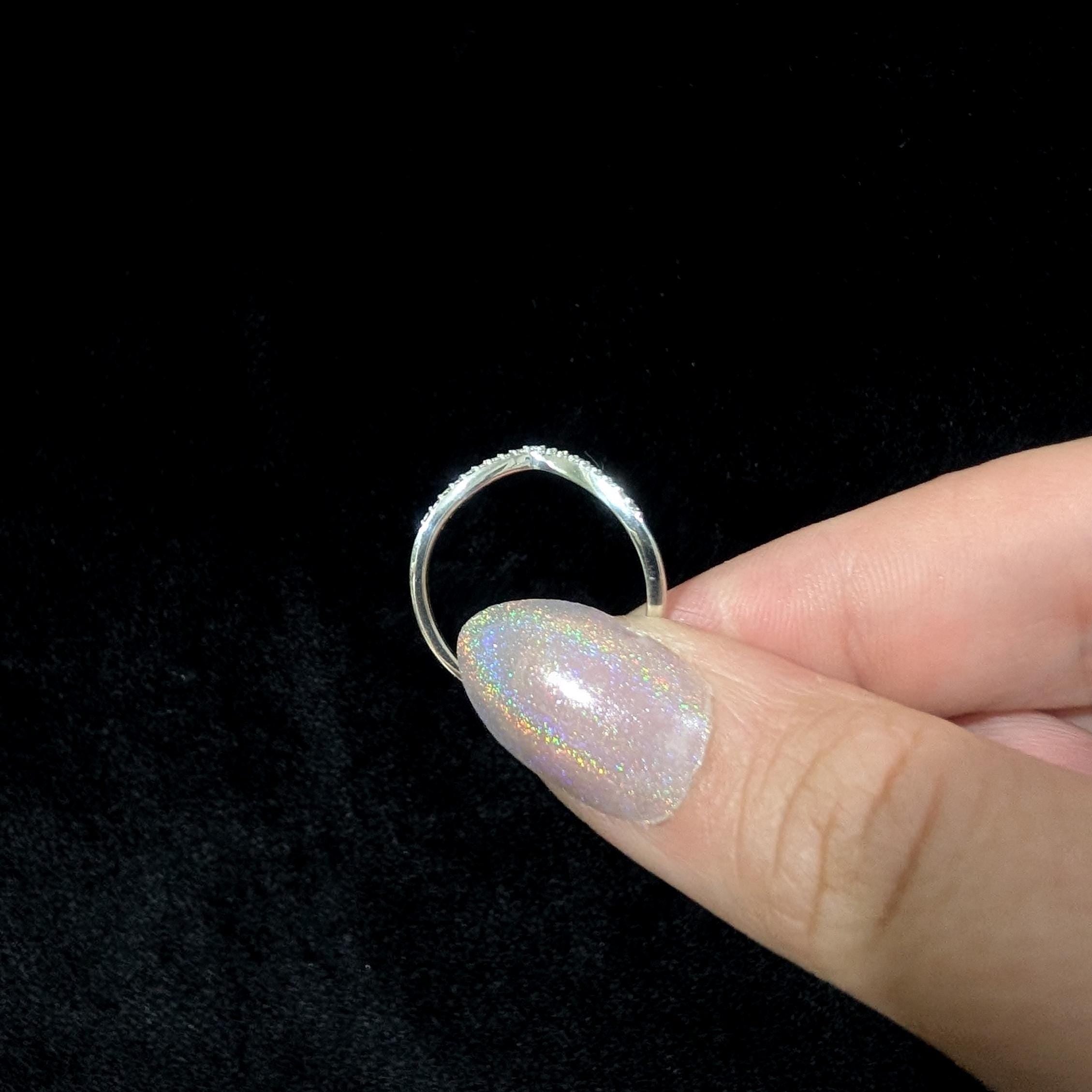White topaz stacking enhancer ring | 925 Sterling Silver