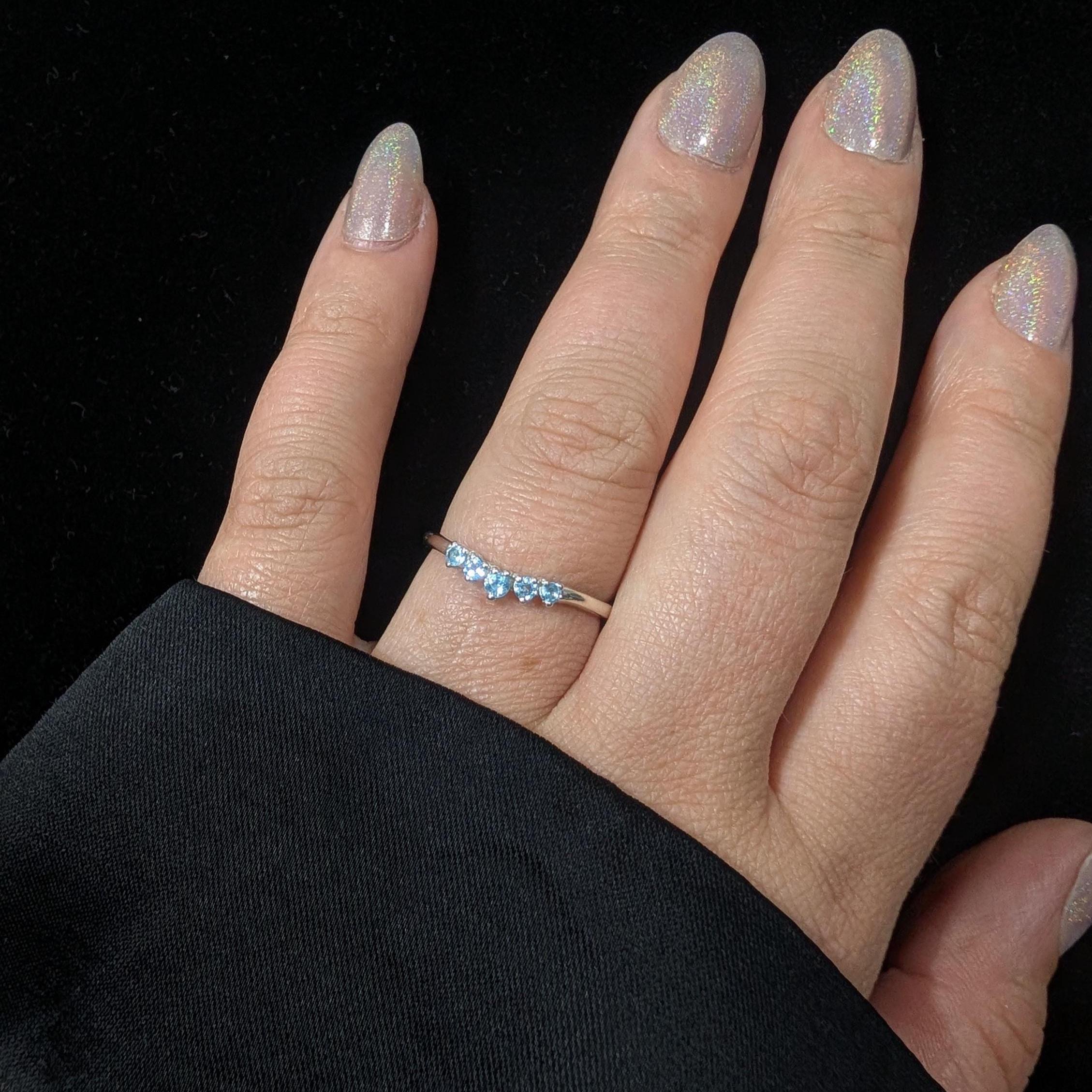 Blue topaz minimalist everyday ring | 925 Sterling Silver