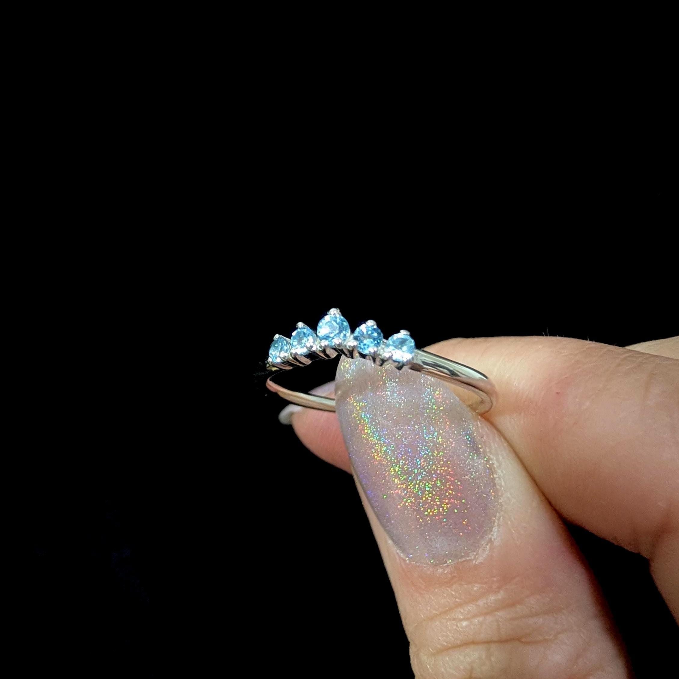 Blue topaz minimalist everyday ring | 925 Sterling Silver