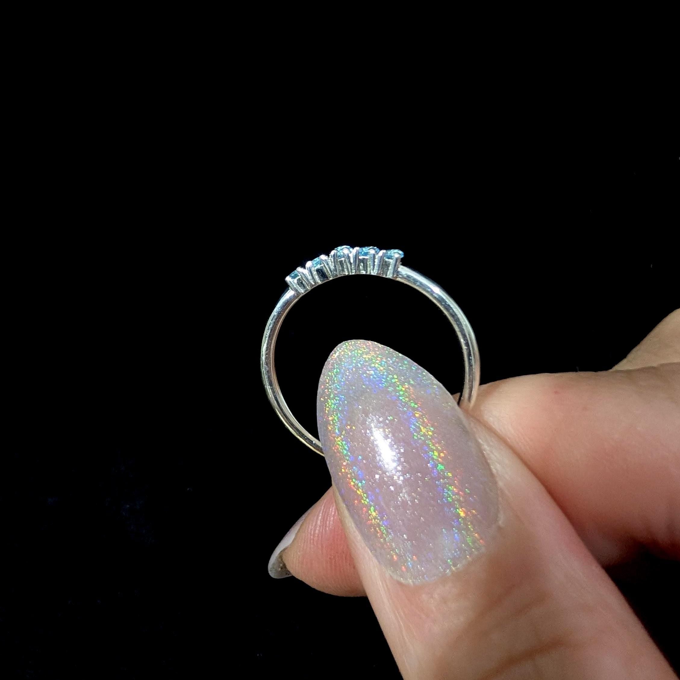 Blue topaz minimalist everyday ring | 925 Sterling Silver