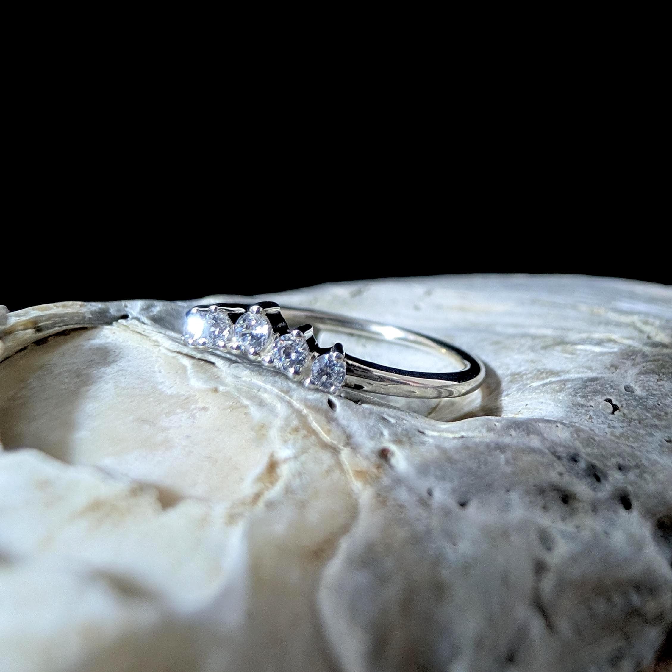 White topaz minimalist everyday ring | 925 Sterling Silver