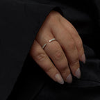 White topaz minimalist ring with gap | 925 Sterling Silver