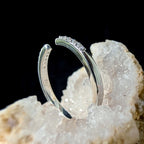 White topaz minimalist ring with gap | 925 Sterling Silver