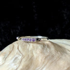 Amethyst minimalist ring with gap | 925 sterling silver