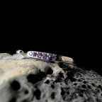 Amethyst minimalist ring with gap | 925 sterling silver
