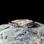 Amethyst minimalist ring with gap | 925 sterling silver