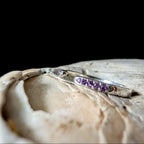 Amethyst minimalist ring with gap | 925 sterling silver