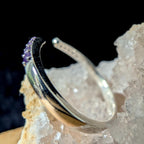 Amethyst minimalist ring with gap | 925 sterling silver