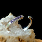 Amethyst minimalist ring with gap | 925 sterling silver
