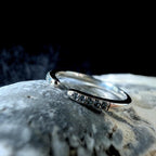 Blue topaz minimalist ring with gap | 925 Sterling Silver