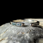 Blue topaz minimalist ring with gap | 925 Sterling Silver