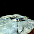 Blue topaz minimalist ring with gap | 925 Sterling Silver