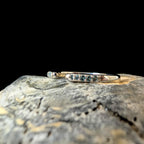 Blue topaz minimalist ring with gap | 925 Sterling Silver