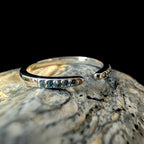Blue topaz minimalist ring with gap | 925 Sterling Silver