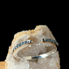 Blue topaz minimalist ring with gap | 925 Sterling Silver