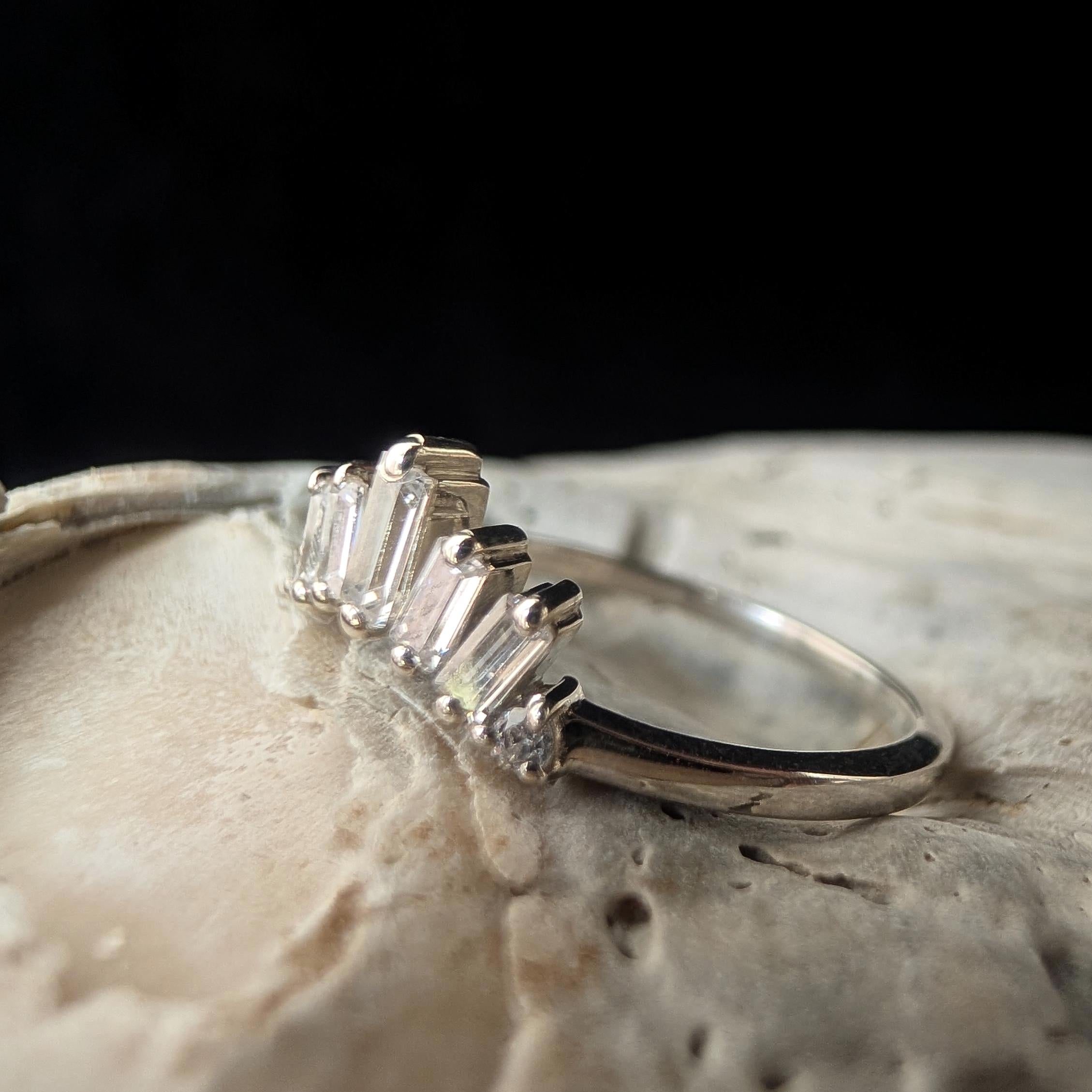 White topaz stacking enhancer ring | 925 Sterling Silver
