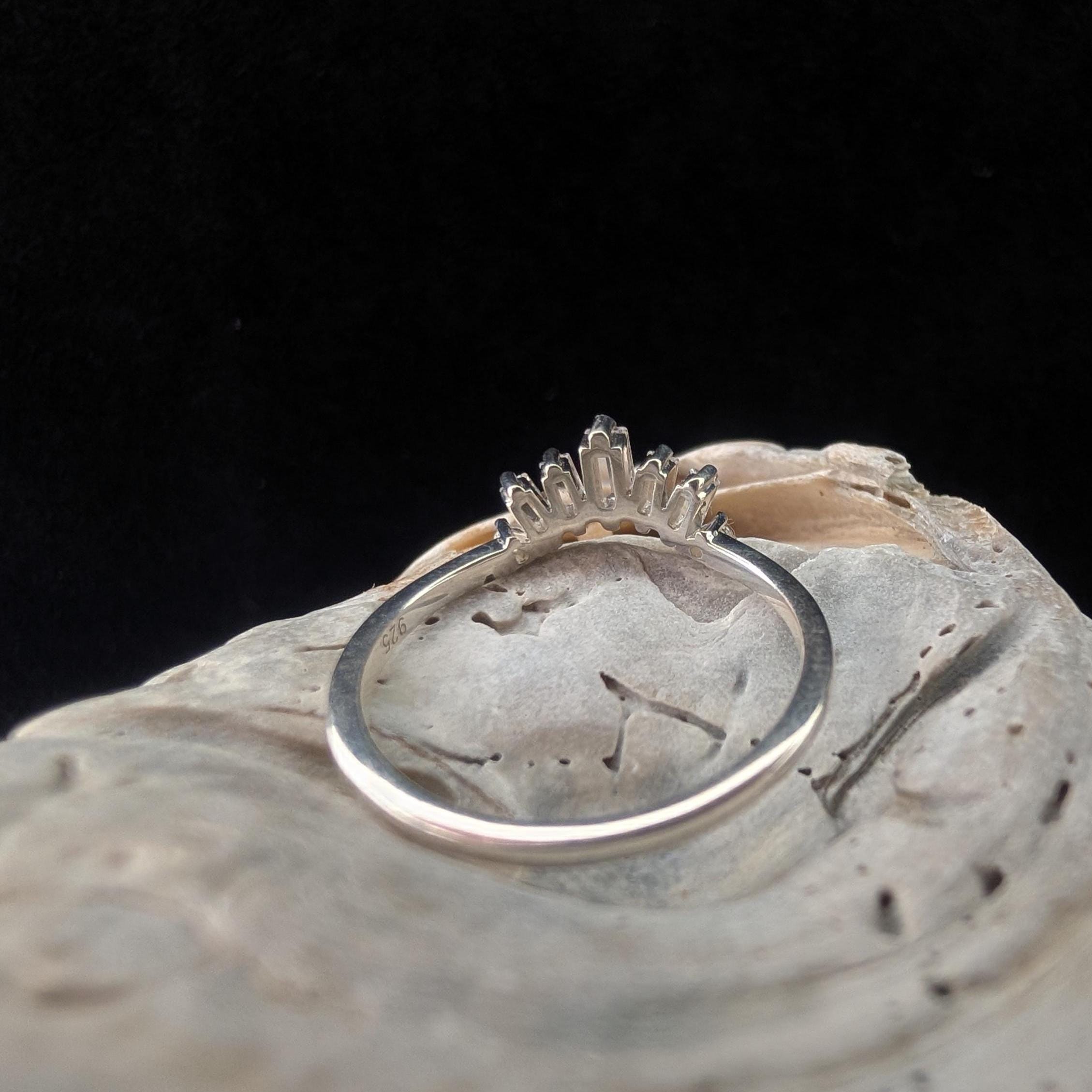 White topaz stacking enhancer ring | 925 Sterling Silver