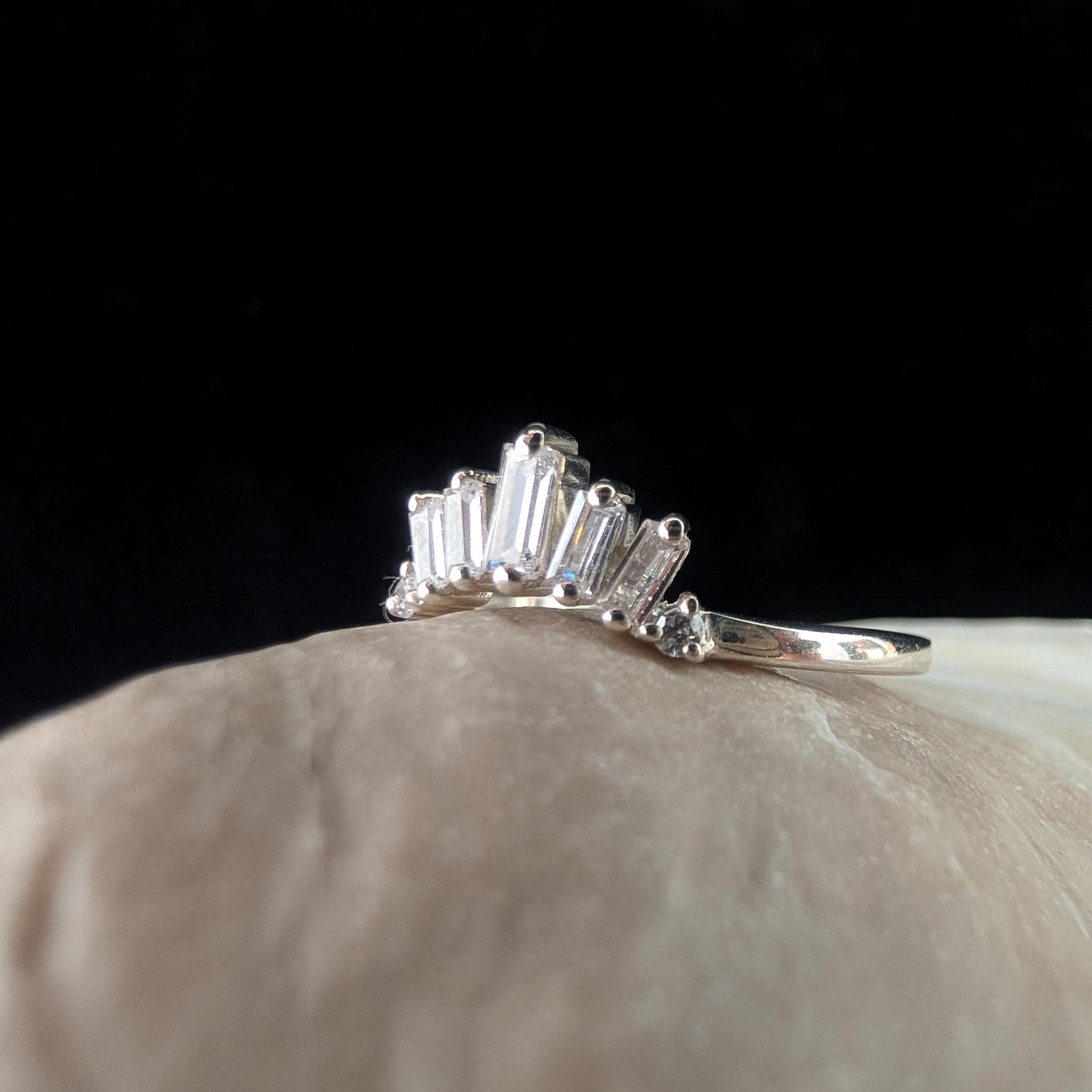 White topaz stacking enhancer ring | 925 Sterling Silver