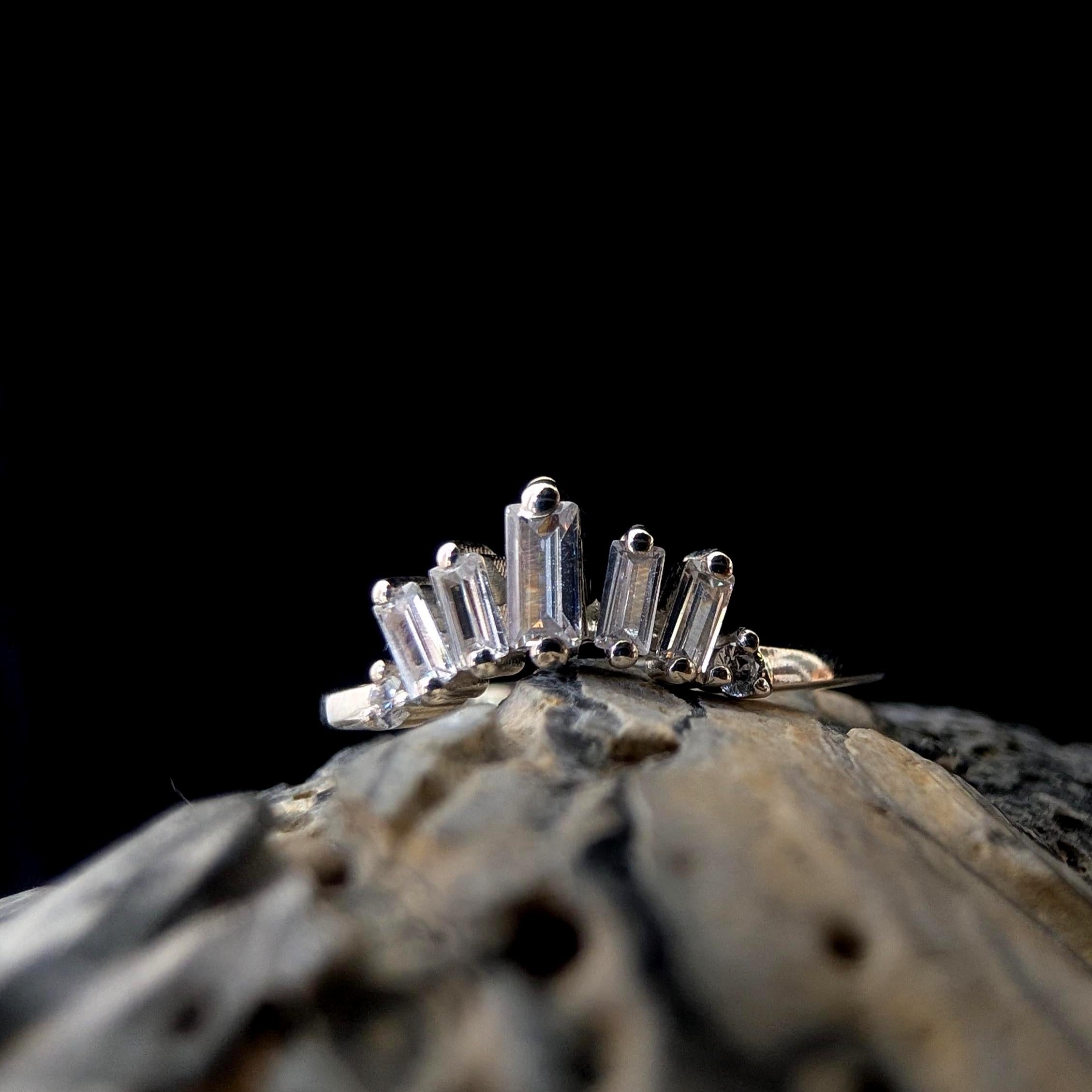 White topaz stacking enhancer ring | 925 Sterling Silver