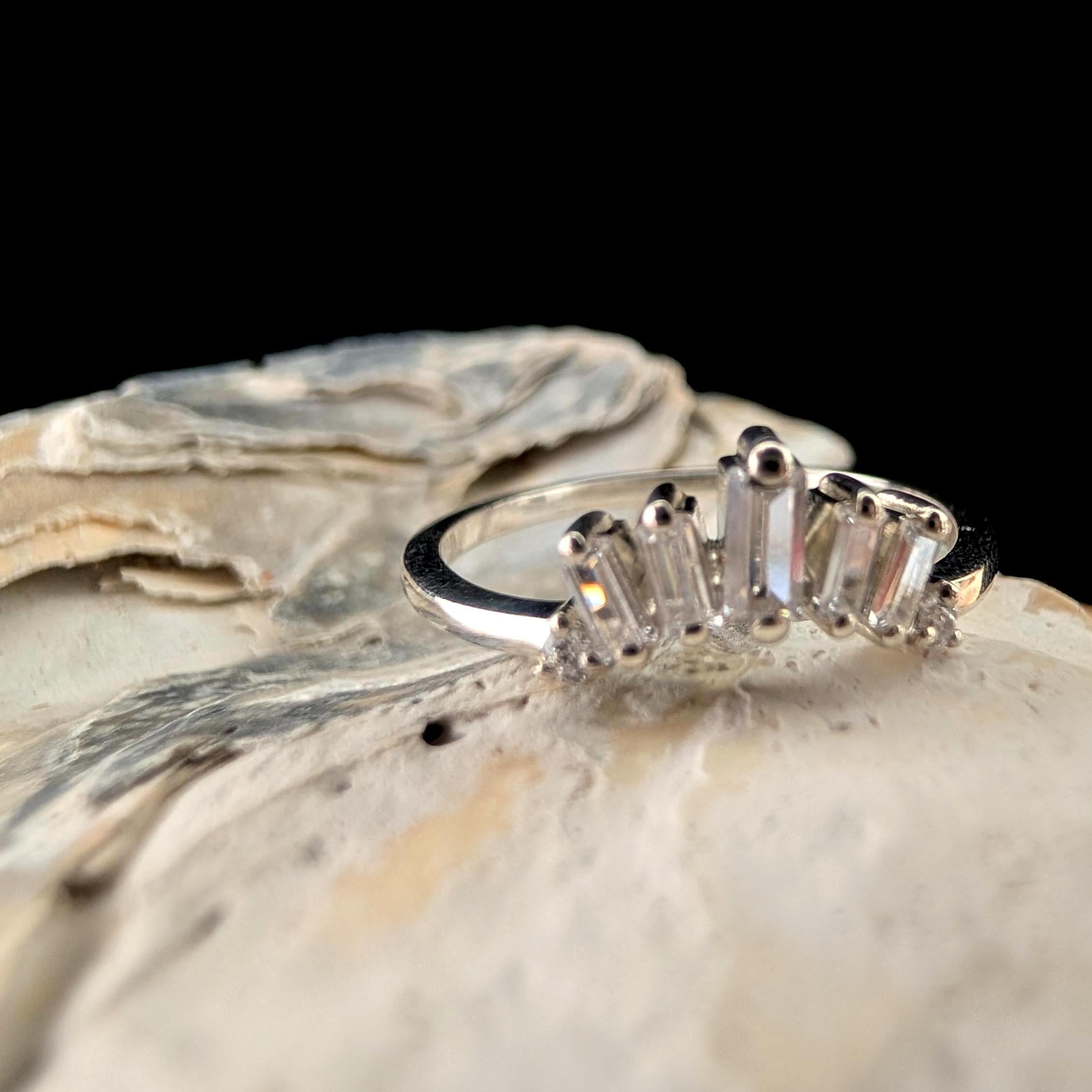 White topaz stacking enhancer ring | 925 Sterling Silver