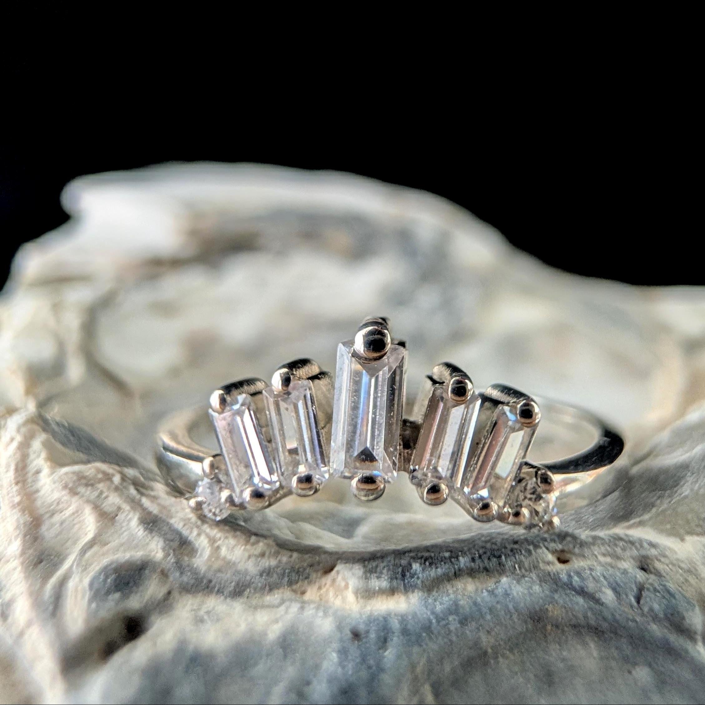 White topaz stacking enhancer ring | 925 Sterling Silver