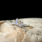 Rainbow moonstone stacking enhancer ring | 925 Sterling Silver