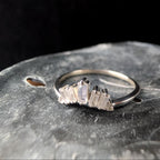 Rainbow moonstone stacking enhancer ring | 925 Sterling Silver