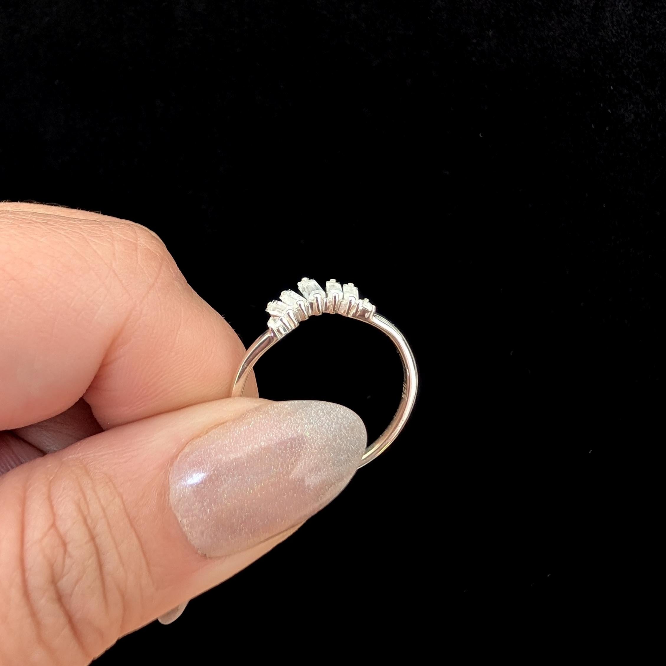 Rainbow moonstone stacking enhancer ring | 925 Sterling Silver