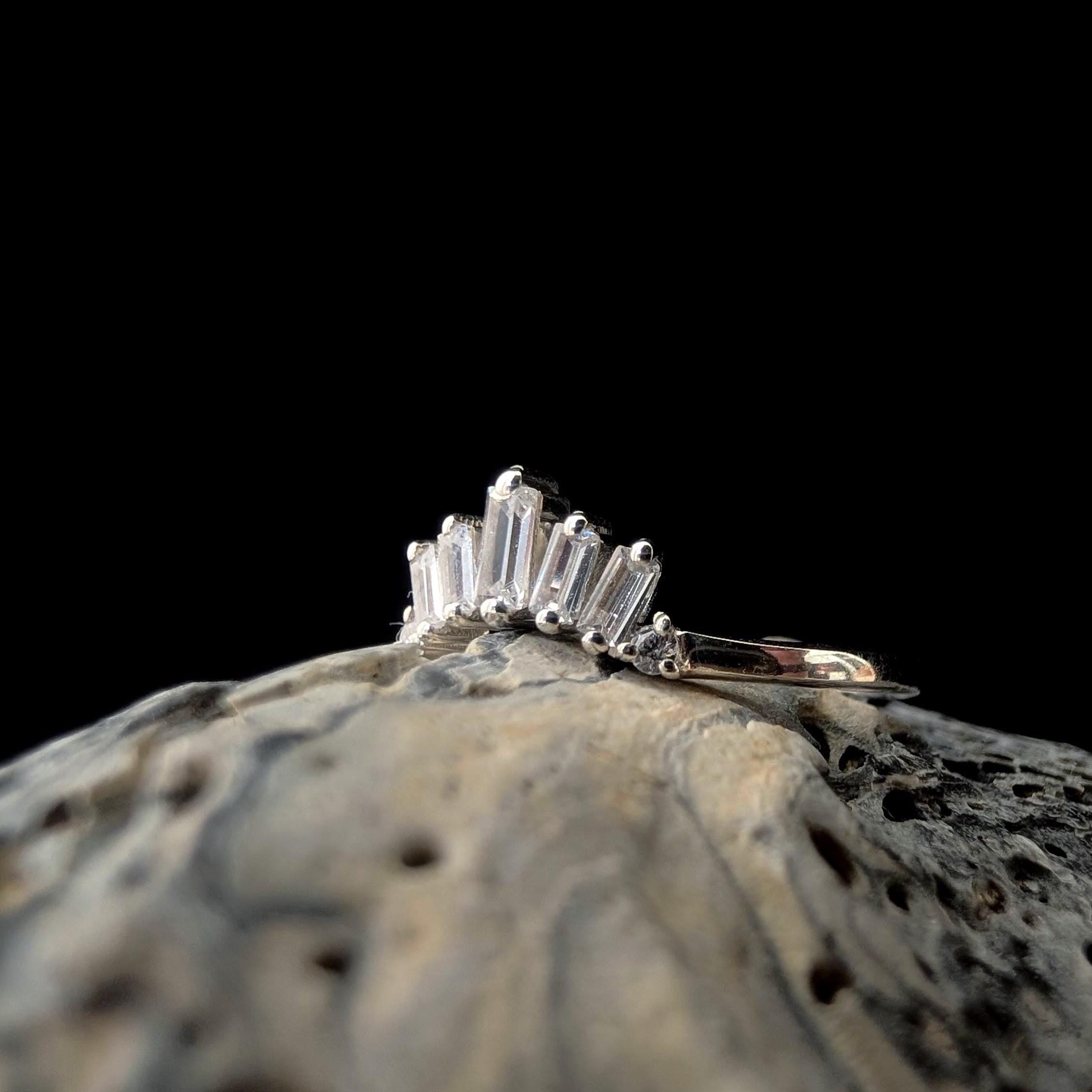 White topaz stacking enhancer ring | 925 Sterling Silver
