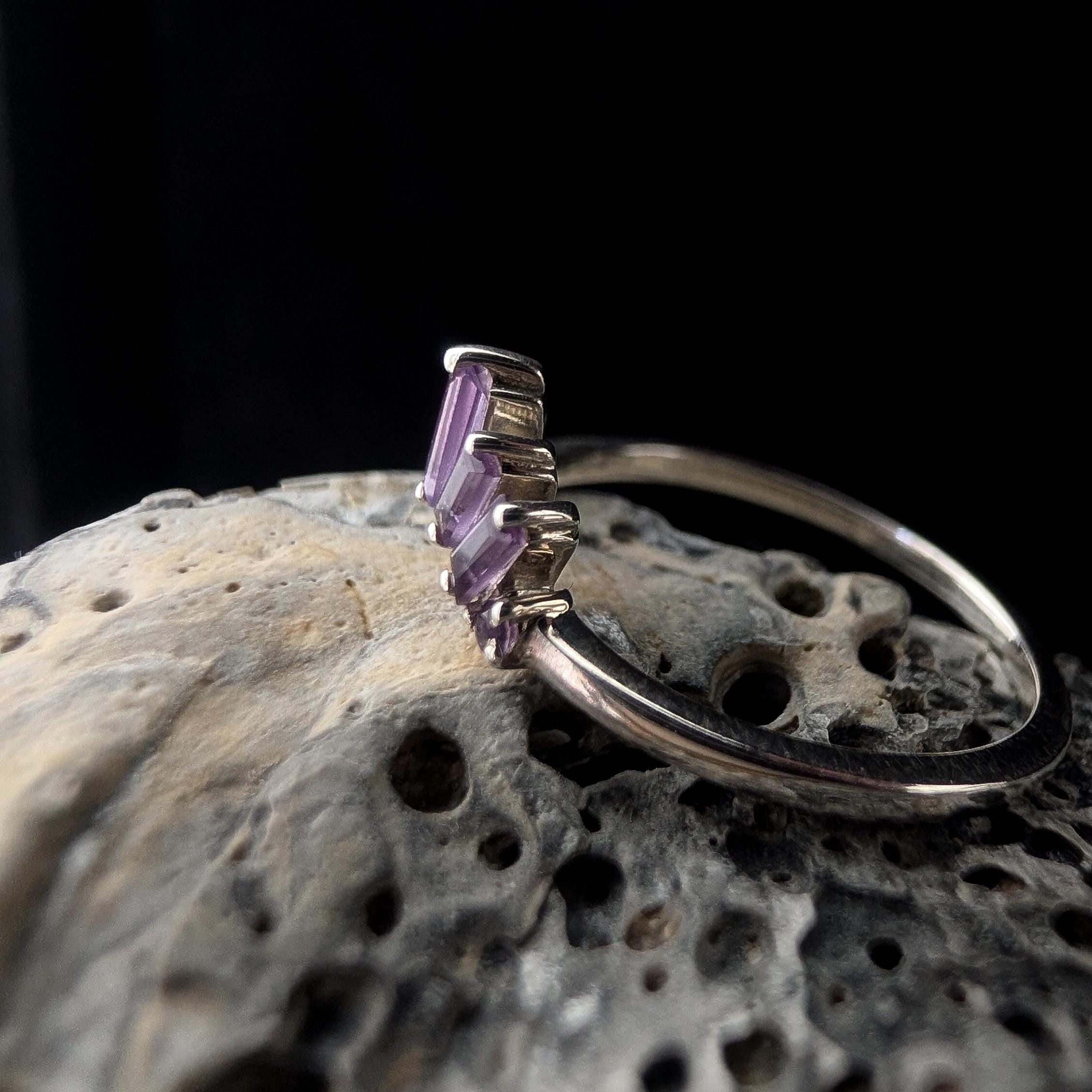 Amethyst stacking enhancer ring | 925 Sterling Silver
