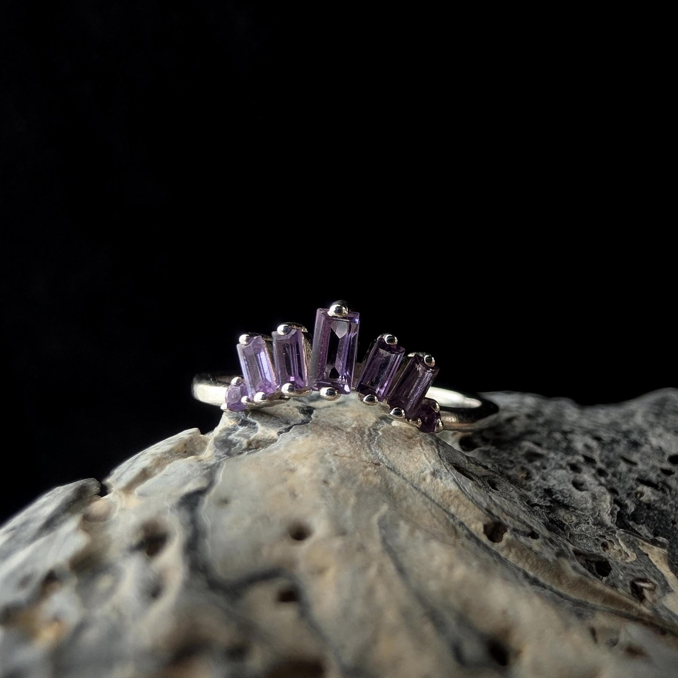 Amethyst stacking enhancer ring | 925 Sterling Silver