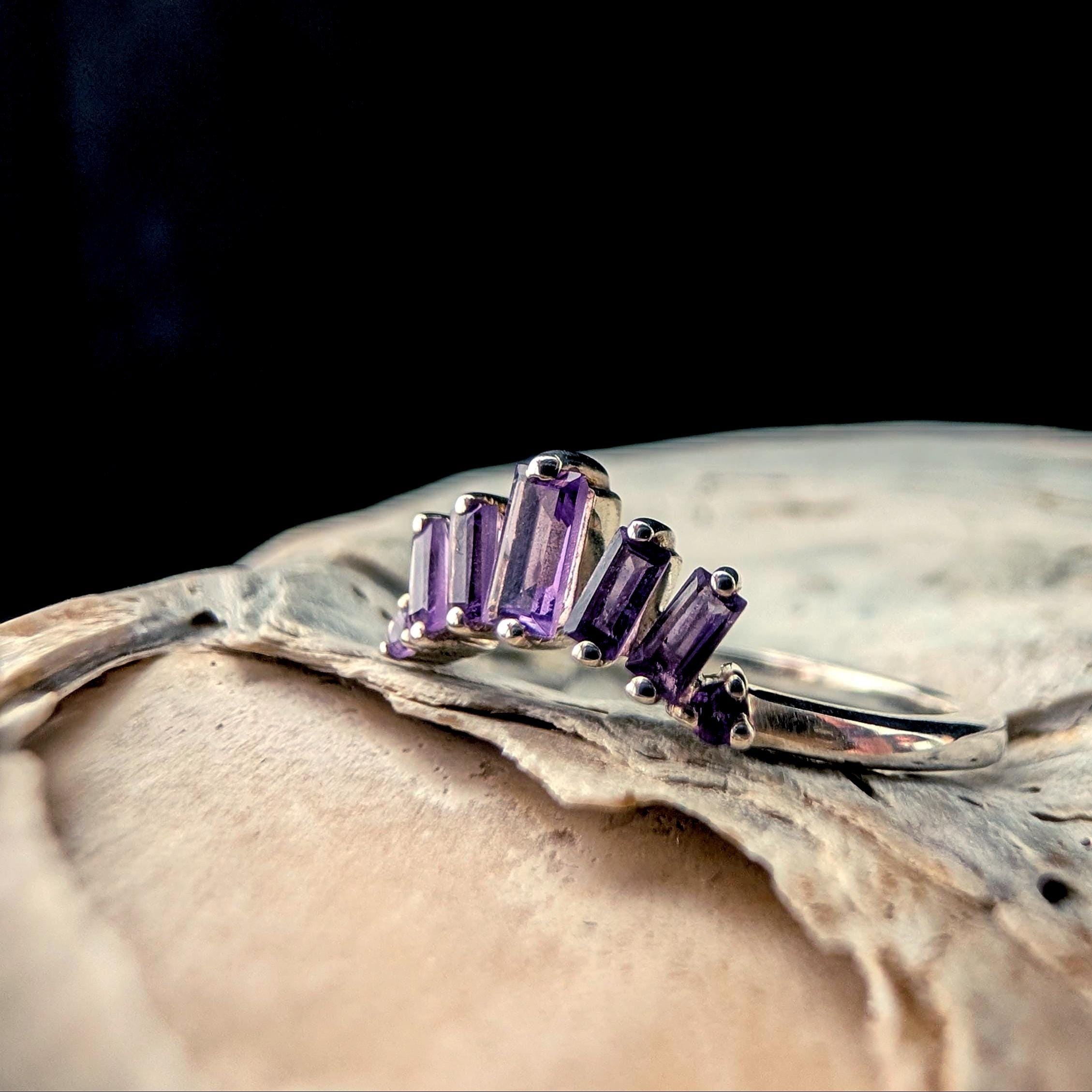 Amethyst stacking enhancer ring | 925 Sterling Silver