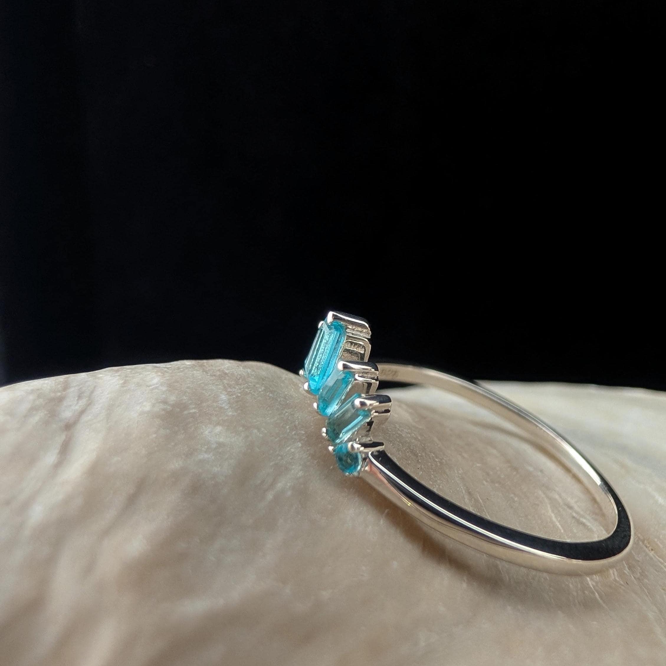 Blue Topaz stacking enhancer ring | 925 Sterling Silver