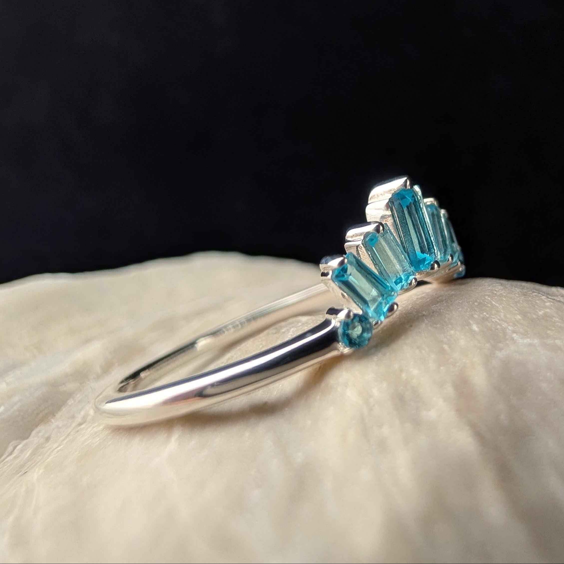 Blue Topaz stacking enhancer ring | 925 Sterling Silver