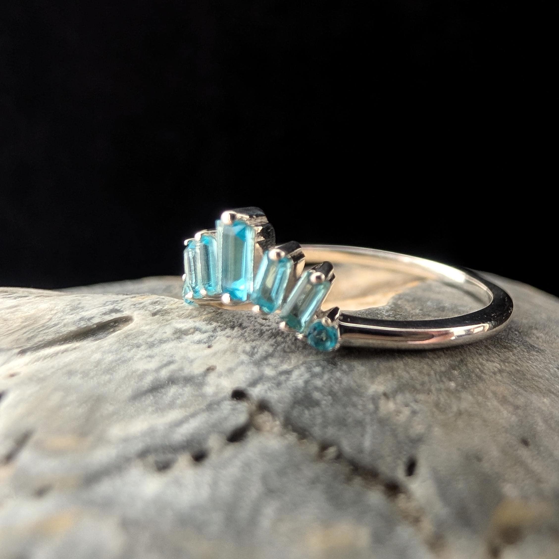 Blue Topaz stacking enhancer ring | 925 Sterling Silver