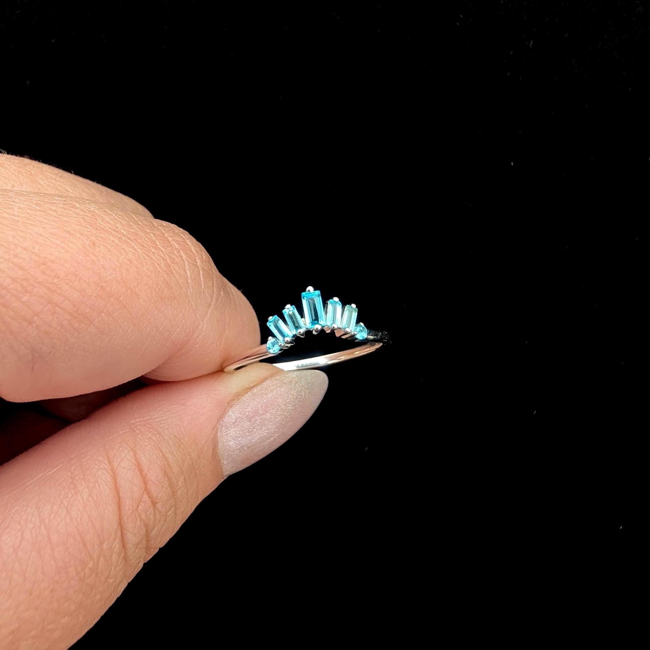 Blue Topaz stacking enhancer ring | 925 Sterling Silver